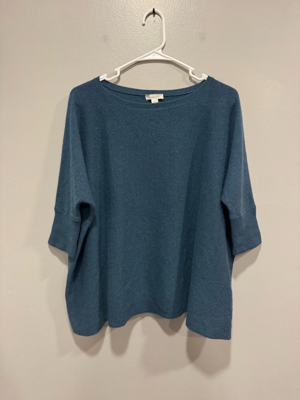 Garnet Hill 100% Cashmere Short Sleeve Sweater in Teal Size Small
